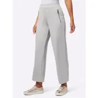 Création L Culotte , Damen, Gr. 42, Normalgrößen, grau (hellgrau), 50% Modal, 44% Polyester, 6% Elasthan, unifarben, lang, Hosen Culotte