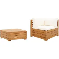 vidaXL 2-tlg. Garten-Lounge-Set mit Kissen Massivholz Akazie
