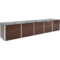 vidaXL Garten-Hochbeet Verzinkter Stahl 400x80x45 cm Braun