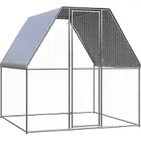 vidaXL Hühnerkäfig Silbern und Grau 2x2x2 m Verzinkter Stahl
