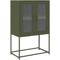 vidaXL Highboard Olivgrün 68x39x107 cm Stahl