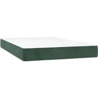 vidaXL Taschenfederkernmatratze Mittel Dunkelgrün 120x200x20 cm Samt