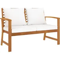 vidaXL Gartenbank 120 cm mit Cremeweißen Kissen Massivholz Akazie