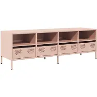 vidaXL TV-Schrank Rosa 135x39x43,5 cm Kaltgewalzter Stahl
