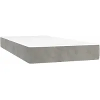 vidaXL Taschenfederkernmatratze Mittel Hellgrau 90x200x20 cm Samt