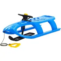 vidaXL Schlitten mit Lenkrad Blau 102,5x40x23 cm Polypropylen
