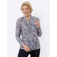 Witt Weiden Langarmshirt CLASSIC "Winter-Shirt", Damen, Gr. 50, hellgrau, orchidee, bedruckt, 95% Polyester, 5% Elasthan, geblümt, gemustert, mehrfarbig, Shirts Langarmshirt