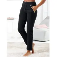 Feel Good Dehnbund-Hose , Damen, Gr. 20/21, Kurzgrößen, schwarz, 50% Baumwolle, 50% Polyester, gemustert, mehrfarbig, unifarben, Hosen Dehnbund-Hose