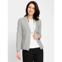 Inspirationen Strickjacke , Damen, Gr. 46, grau (hellgrau), 50% Viskose, 25% Polyester, 25% Polyamid, unifarben, Strickjacken Strickjacke