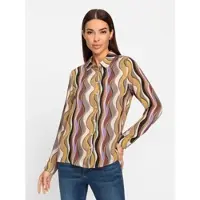 HEINE Druckbluse in camel-lavendel-bedruckt | Gr.: 46