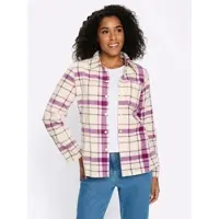 Sieh an! Fleece-Jacke in orchidee-champagner-kariert | Gr.: 40