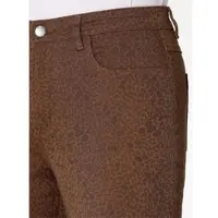 Sieh an! Bequeme Jeans CLASSIC BASICS, Damen, Gr. 23, Kurzgrößen, braun (braun, schoko, bedruckt), 97% Baumwolle, 3% Elasthan, gemustert, lang, Jeans Bequeme Jeans