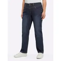 Sheego Bequeme Jeans , Damen, Gr. 50, Normalgrößen, blau (dunkelblau), 99% Baumwolle, 1% Elasthan, unifarben, lang, Jeans Bequeme Jeans