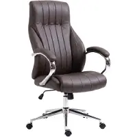 CLP Bürostuhl ergonomisch Wigan, Chefsessel mit edlen Echtleder-Akzenten, höhenverstellbarer Schreibtischstuhl mit Wippfunktion, bis 135 kg, Farbe: braun