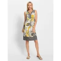 HEINE Jersey-Kleid in sonnengelb-schwarz-bedruckt | Gr.: 36