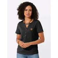 Casual Looks Kurzarmshirt "Shirt", Damen, Gr. 40, schwarz, 100% Baumwolle, unifarben, Rundhals, Shirts Kurzarmshirt