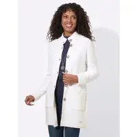 Witt Strickjacke "Strickjacke Longstrickjacke im modischen Linksstrick", Damen, Gr. 42, weiß (ecru), Wirkware, , Sportlich, Strickjacken Strickjacke