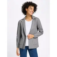 Sieh an! Strickblazer in steingrau-meliert | Gr.: 50