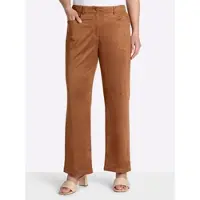 Sheego Lederimitat-Hose in cognac | Gr.: 50