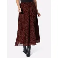HEINE Webrock , Damen, Gr. 42, braun (rosenholz, rotbraun, bedruckt), 100% Polyester, bedruckt, gemustert, mehrfarbig, lang, Röcke Webrock