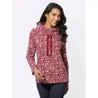 Sieh an! Trainingsshirt SIEH AN "Freizeit-Sweatshirt Sweatshirt", Damen, Gr. 48, rot (kirsche, champagner, bedruckt), Basic, Shirts Trainingsshirt
