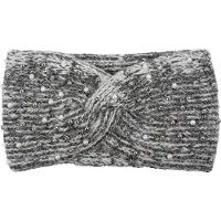 StyleBREAKER Stirnband "Strick Stirnband Perlen Metallic Faden und Knoten Detail", Damen, weiß (weiß, schwarz), Obermaterial: 100% Polyacryl PAN., Modisch, Mützen Stirnband