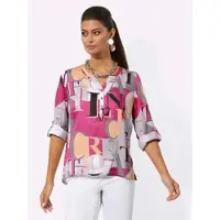 Création L Modal-Bluse in fuchsia-hellgrau-bedruckt | Gr.: 40