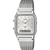 Casio Chronograph , edelstahlfarben, grau, Armbanduhren, Damen, Chronograph, Quarzuhr, Armbanduhr, Damenuhr, Herrenuhr, Edelstahlarmband, analog