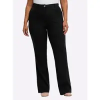 Sheego Bootcuthose , Damen, Gr. 46, Normalgrößen, schwarz, 70% Viskose, 25% Polyamid, 5% Elasthan, Miedereinsatz:15% Elasthan, 85% Polyamid, unifarben, Hosen Bootcuthose