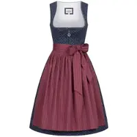 Nübler Dirndl NÜBLER "Dirndl midi Gesr", Damen, Gr. 40, EURO, blau, Obermaterial: 100% Baumwolle CO., Kleider Dirndl