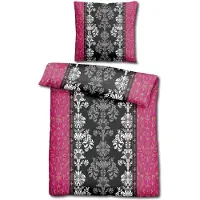 Sleezzze CloudComfort Basic Mikrofaser Bettwäsche schwarz/pink 135 x 200 + 80 x 80 cm
