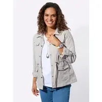 Witt Weiden Blusenblazer WITT "Blusenblazer Blusenblazer mit Tunnelzug in der Taille", Damen, Gr. 42, beige (hellgrau), Sportlich, Blazer Blusenblazer