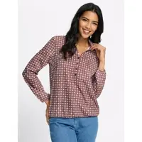 Sieh an! Schlupfbluse CLASSIC BASICS, Damen, Gr. 54, bunt (rotbraun, papaya, bedruckt), 100% Polyester, bedruckt, ethno, gemustert, mehrfarbig, Blusen Schlupfbluse