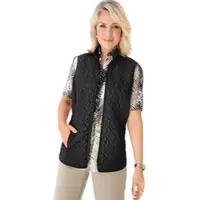 Goldner Elegante Übergangsweste, Stehkragen in schwarz | Gr.: 40