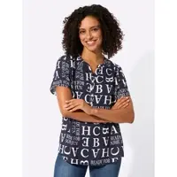 Casual Looks WITT WEIDEN Druckbluse in marine-ecru-bedruckt | Gr.: 44