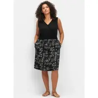 Sheego Jerseykleid in schwarz-gemustert | Gr.: 54