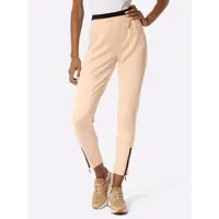 Création L Webhose , Damen, Gr. 46, Normalgrößen, beige (sand), 50% Modal, 44% Polyester, 6% Elasthan, unifarben, Hosen Webhose