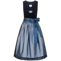 Nübler Dirndl NÜBLER "Dirndl midi Marlies", Damen, Gr. 48, EURO, blau, Obermaterial: 50% Polyester PES. 50% Viskose CV., Kleider Dirndl