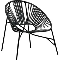 vidaXL Gartenstuhl in Ei-Form Schwarz Poly Rattan