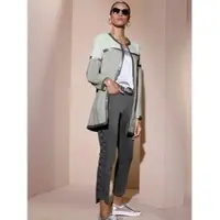 Mainpol Longblazer "Lederimitat-Blazer Lederimitat-Blazer mit Hakenverschluss", Damen, Gr. 36, kalkmint, zartmint, Lederoptik (PU beschichtet), , Modisch, Rundhals, Blazer Longblazer