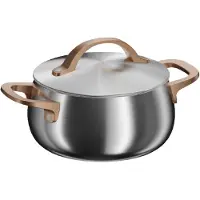 Berghoff Home Kochtopf 18 cm, Induktionstopf, Edelstahl mit Deckel, Für Induktion & alle Herdarten, Backofenfest, Spülmaschinenfest, 2,8 l, Warm Blush