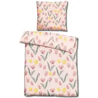 Sleezzze CloudComfort Basic Mikrofaser Bettwäsche Tulpen 135 x 200 + 80 x 80 cm