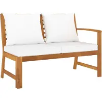 vidaXL Gartenbank 114,5 cm mit Creme Kissen Massivholz Akazie