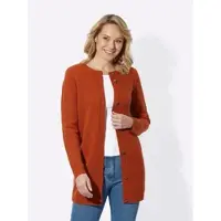 Sieh an! Long-Strickjacke in rostrot | Gr.: 48