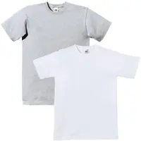 Fruit Of The Loom Rundhalsshirt "Shirt", Damen, Gr. 7, weiß (weiß, grau, meliert), 100% Baumwolle, 3% Polyester, 97% Baumwolle, unifarben, Rundhals, Shirts Rundhalsshirt