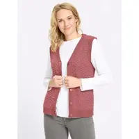 Sieh an! Strickweste SIEH AN "Strickweste Strickweste aus Effektgarn", Damen, Gr. 38, rosa (rosenholz), Strick, , Sportlich, V-Ausschnitt, Westen Strickweste