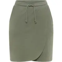 Kangaroos Jerseyrock , Damen, Gr. 34, grün (khaki), Jersey, Obermaterial: 95% Baumwolle, 5% Elasthan, bequem mini, Röcke Jerseyrock, in Wickeloptik mit elastischem Bund, Topseller