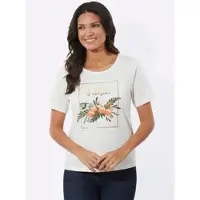 Sieh an! Rundhals-Shirt in ecru-papaya | Gr.: 38