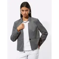Création L Jackenblazer "Lyocell-Mix-Blazer", Damen, Gr. 50, grau (anthrazit), 63% Lyocell, 37% Polyester, Blazer Jackenblazer