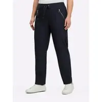 Sheego Schlupfhose , Damen, Gr. 56, Normalgrößen, schwarz (tiefblau), 89% Polyester, 11% Elasthan, unifarben, Hosen Schlupfhose